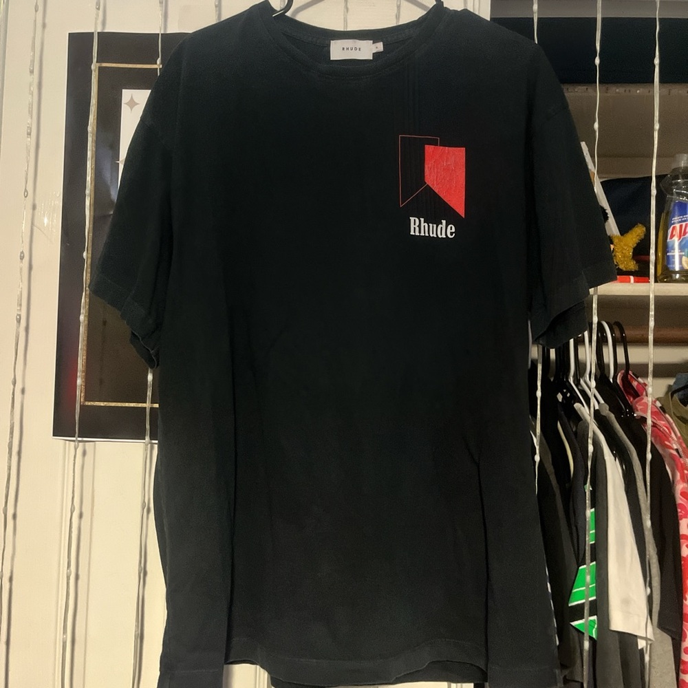 Rhude Black and Red Short Sleeve Tee